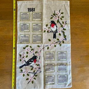 1981 Calendar Tea Towel